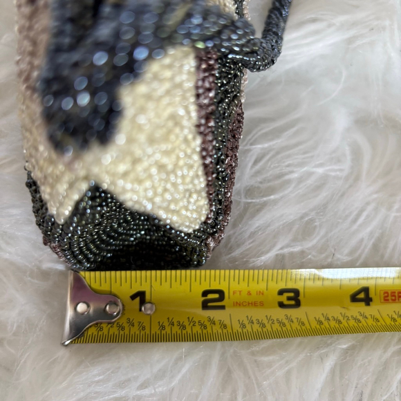 Women's Moyna Vintage Camo Fully Beaded Clutch Wristlet, One Size, Brown/Beige - Picture 9 of 14